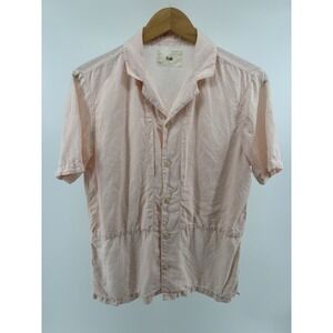 Folk‎ Clothing Shirt Men's Sz 1 XS Short Sleeve Linen Blend Preppy Beach Dadcore